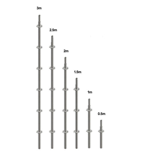 Poste vertical con espiga para andamios multidireccionales